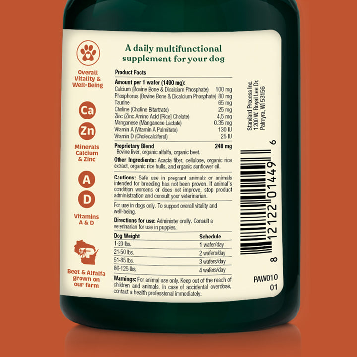 health + vitality bottle ingredient label